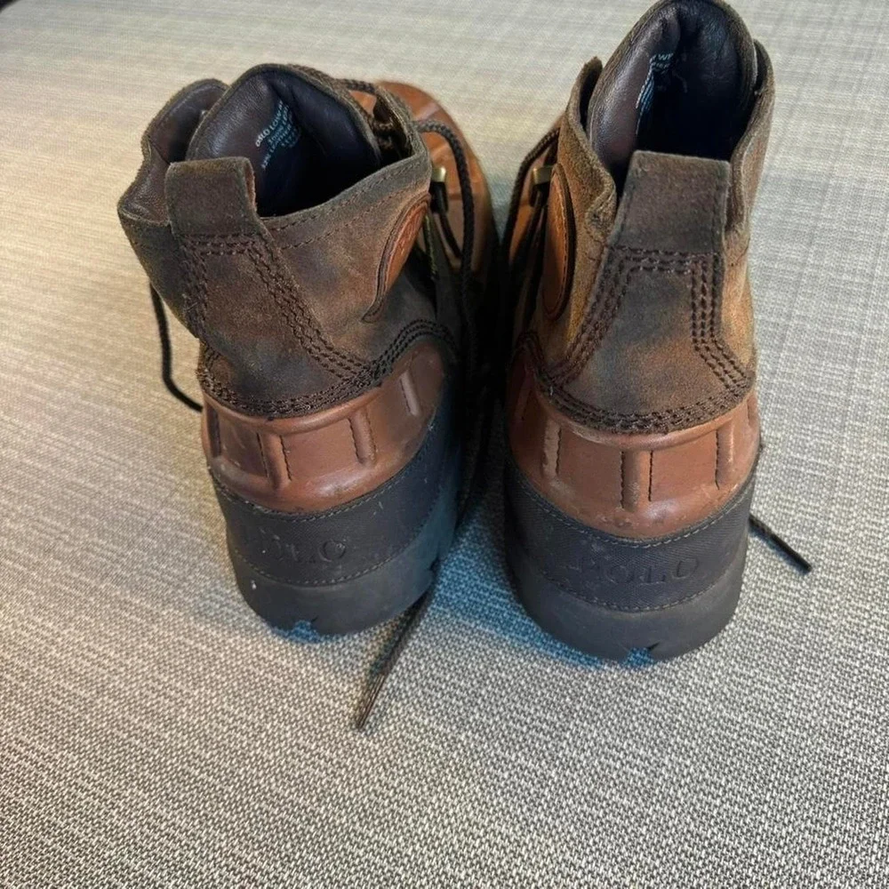 Polo Ralph Lauren Brown leather outdoor boots with buckle